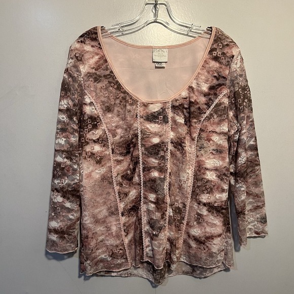 Vintage Tailor B Moss Lace Fairy Y2k Top 3/4 Sleeve Size XL - Picture 1 of 8